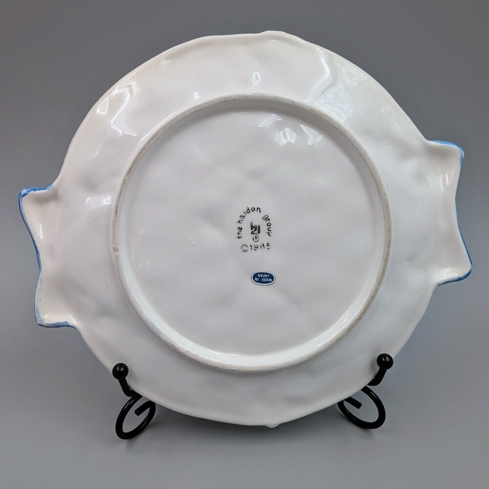 Vintage 1985 Haldon Group Strawberry & Blue Ribbons: 3-Piece Cottagecore Tea Set - Picture 3 of 12